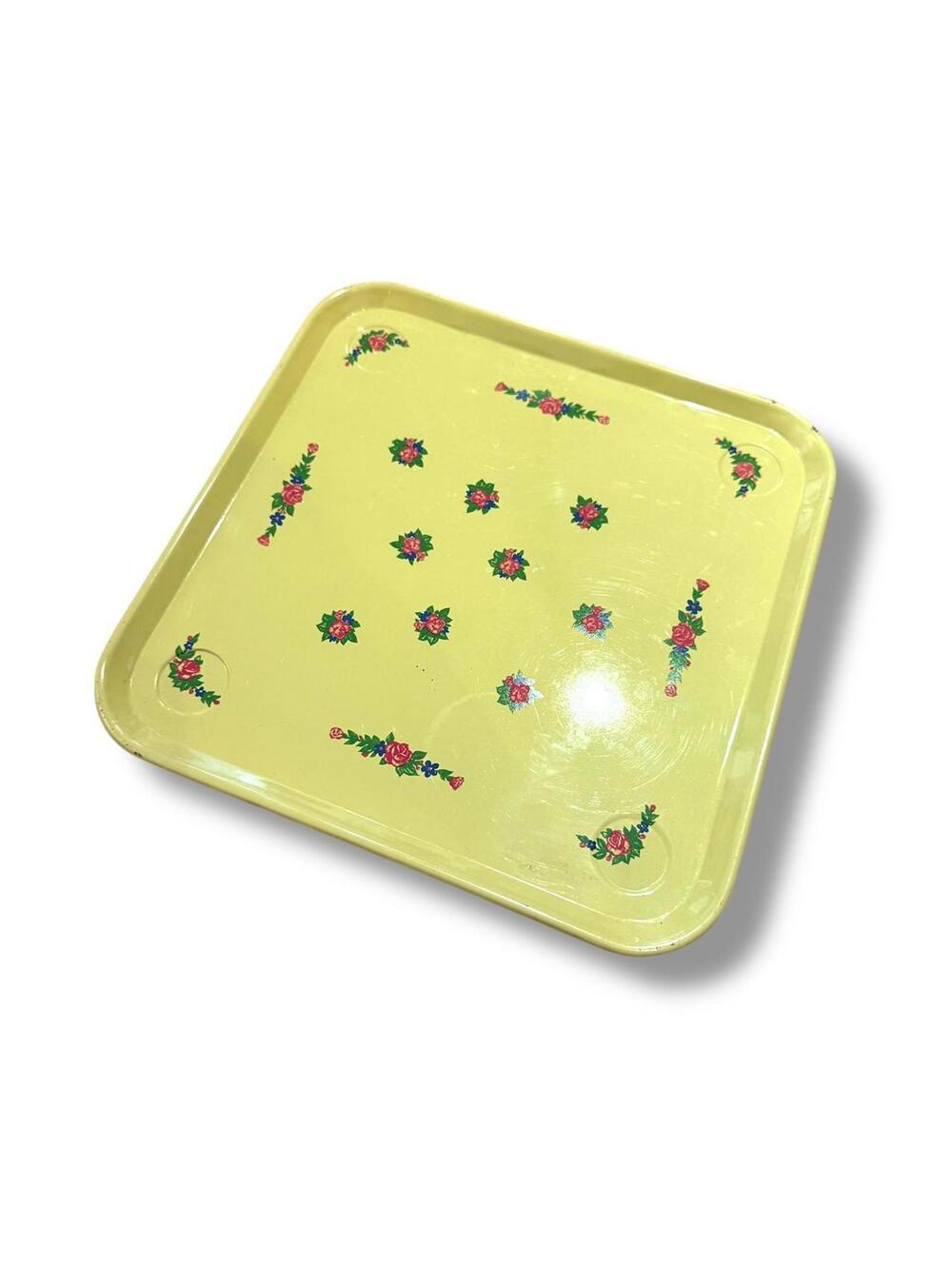 Yellow Floral Square Trays